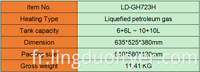 6l Double Baskets Gas Fryer Product Details